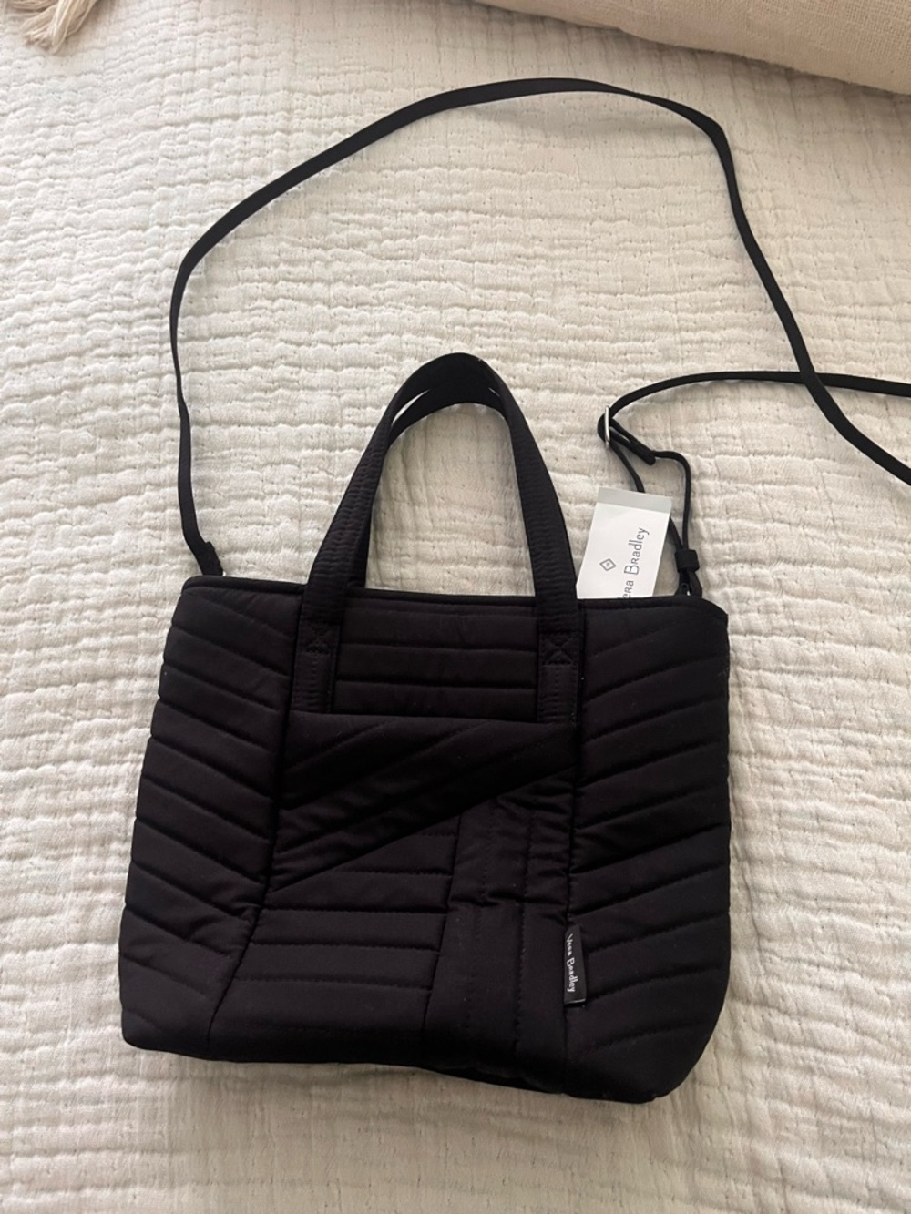 Vera Bradley Black Quilted mini bag/Crossbody Bag - Picture 12 of 13